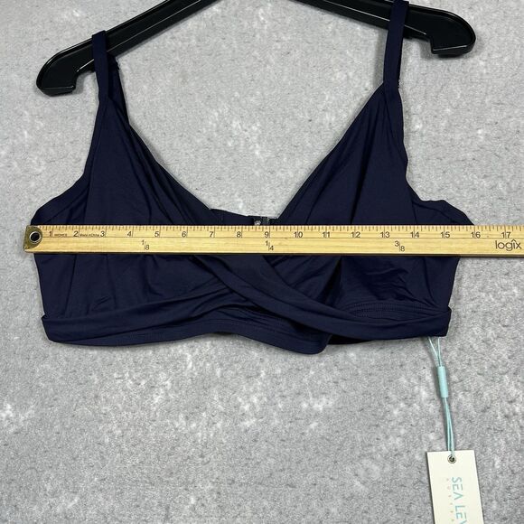 Sea Level Swim Bikini Top Womens Size 14 Blue Swimsuit Nylon Blended NWT - Picture 5 of 13